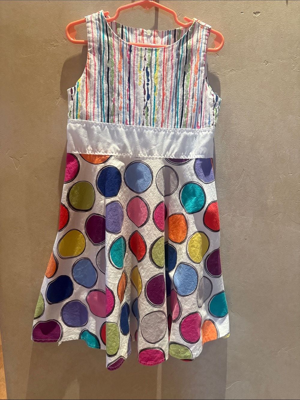 Girls' Multicolor Polka Dot & Stripe Casual Dress size 3/4